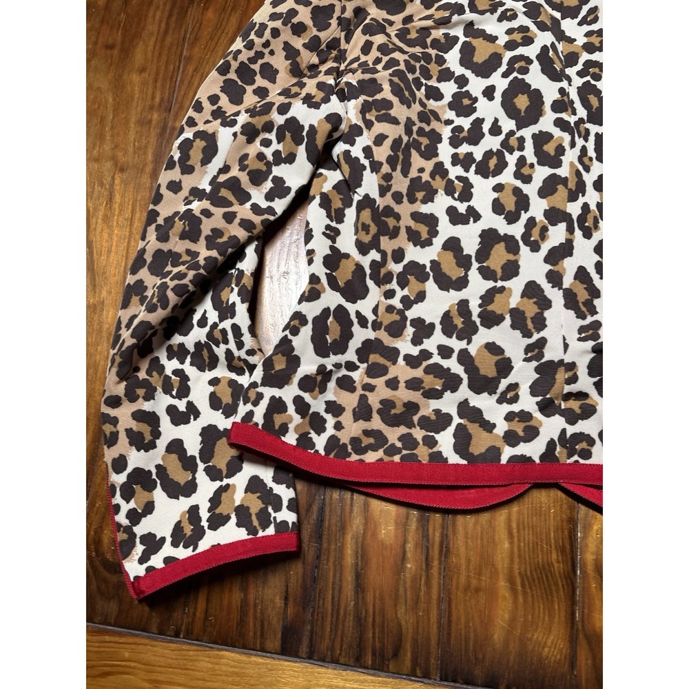 Moschino Cheap & Chic Leopard Print Red Trim Cat Buttons Appliqué Blazer Sz 10 - Picture 14 of 16